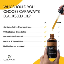 caraway Cold Pressed Black Seed (Kalonji) Oil For Hair Growth, Drink & Skin Care Hair Oil image 3