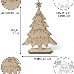 erhindia Wooden Christmas Tree DIY Coloring Painting Art Craft STEM Learning Kit for Kids image 2
