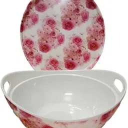 ps smart shopping Melamine Donga Set with Lid Serving spoon 1 liter BPA Free+ FREE 2 Veg. Bowl Dish Serving Set-picture-13