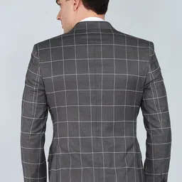 park avenue Men Checkered Single Breasted Formal Blazer image 4
