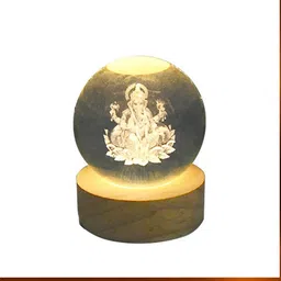 hempy Ganpati 3D Crystal Ball Night Lamp image 3