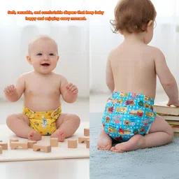 vrindaaccess Eco-Friendly Baby Cloth Diaper 0–3 Years Waterproof Side Leakage Proof Reusable image 3