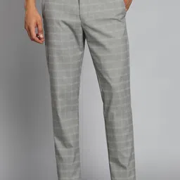 allen solly Men Regular Fit Black Cotton Blend Trousers image 1