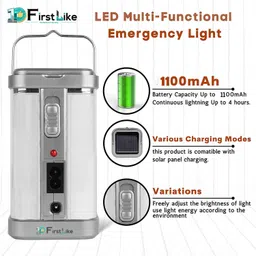 vr bright lite 4 Tube 360 Degree Extra Bright with Electric & Solar Rechargeable 7 hrs Lantern Emergency Light image 3