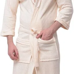 comfortlooms Cream Free Size Bath Robe-picture-11