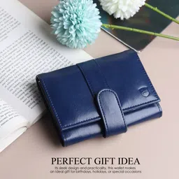 samtroh Women Casual Blue Artificial Leather Wallet image 4