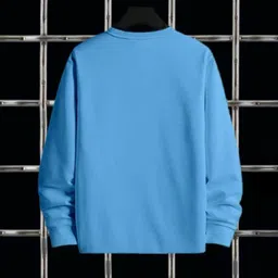 abhishek Men Printed Round Neck Cotton Blend Blue T-Shirt image 2