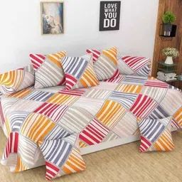 aj fab Cotton Geometric Diwan Set-picture-10