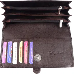 fashion villa Women Casual, Evening/Party, Formal, Travel, Trendy Brown Genuine Leather Card Holder image 4