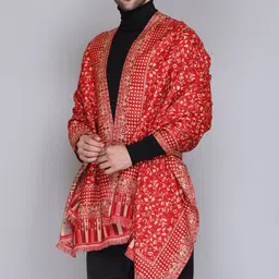 Sudako Acrylic Self Design Men Shawl image 5
