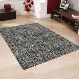 dazzhome Grey Hair On Leather Floral Hand Woven 5ftX7ft Carpet-picture-37