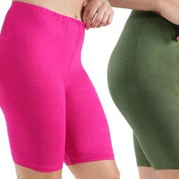 jasora Pack of 2 Solid Women Multicolor Cycling Shorts image 4
