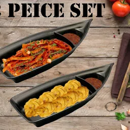 zido Premium_2 pcs. boat shape platter b-956_h41 Chip & Dip Tray-picture-23