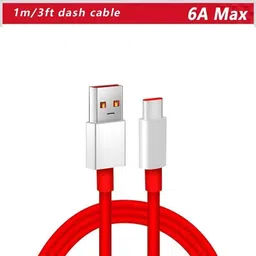 Fash 2-in-1 Cable 1 m USB Type-C Cable 10A 1.5m (Original Pouch Pack) – DL129, Red Fast Charging & Data Transfer image 2