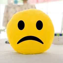 ashu creation Microbeads Cushion Pack of 1 Smiley Emoji Plush Smiley Pillow Cushion, Sleeping Face, 14 x 14 Inch image 2