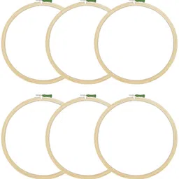 asian hobby crafts 6 Pieces 10 Inch Wooden Embroidery Hoop Ring Frame Embroidery Hoop image 2