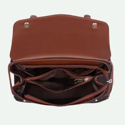 zouk Women Black, White Satchel image 5