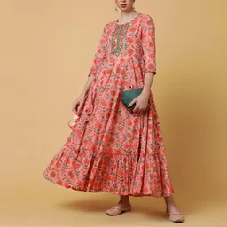 gulmohar jaipur Women Printed Viscose Rayon Flared Kurta-picture-16