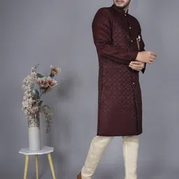 HOC Printed Sherwani image 4