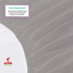 achir Queen Size Fitted Terry Cotton Breathable, Stretchable, Waterproof Mattress Cover image 3
