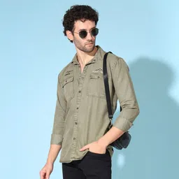 double one Men Regular Fit Printed Spread Collar Casual Shirt-picture-23