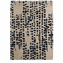 Buy Grey Wool and Viscose Abstract 5 x 7 Feet Hand Tufted Carpet by Joyrugs by littlelooms image 2