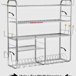 demiqon Utensil Kitchen Rack Utensil Kitchen Rack Steel 5 Shelves Dish Rack Steel Rack 31 x 30 Inch Steel image 2