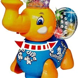 mayank & company 3-in-1 Toy with Awesome Flashing Light, Elephant Family Train Bump and Go Action image 2