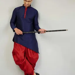 Men Art Silk Kurta Dhoti Set-image-89