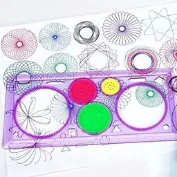 crazygol Stencil Spirograph Geometric Ruler Drafting Tools Stationery Drawing Ruler Stencil Ruler Spirograph for Birthday return gifting for birthday Designer Ruler Spirograph Stencil image 3