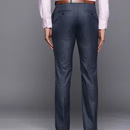 raymond Men Slim Fit Blue Polyester Trousers image 3