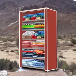 zenvexyo 6 Tire Couple Printed PP Collapsible Wardrobe image 3