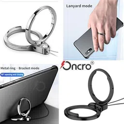 ONCRO Soft Silicone Round charm Keychain Finger Ring for Mobile Phones holder Hanging Phone Charm image 3