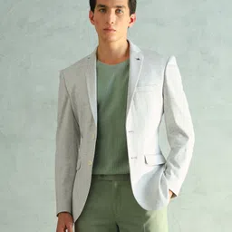 arrow Men Solid Single Breasted Formal Blazer image 1