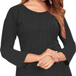 kayraah Women Chikan Embroidery Georgette Straight Kurta image 4