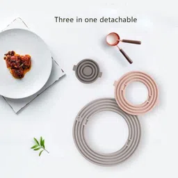 besillia 3 in 1 Multisize Silicon Trivets Mat for Hot Dishes Pots & Pans Round Trivet image 4