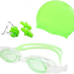 Swimming Combo Set with Google, Swim Cap, Ear Plugs and Nose Clip Swimming Cap-image-29
