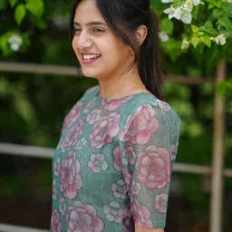 sun fashion and lifestyle Women's Chanderi Stitched Printed Kurti image 3