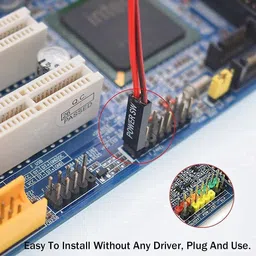 LipiWorld TV-out Cable (Pack of 2) 2 Pin SW PC Desktop Power Cable On/Off Button ATX Computer Cord image 3