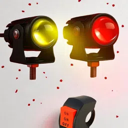 bikebloom Led spotlight all motorbikes(white yellow red) with flashing Fog Lamp Motorbike LED (12 V, 20 W) image 1