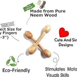 neospace Wooden Teether newborn Teethers Chusni Soother Teething Ring baby Teething Toys Teether image 2