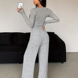 dockstreet Women Loose Fit Grey Cotton Blend Trousers image 4