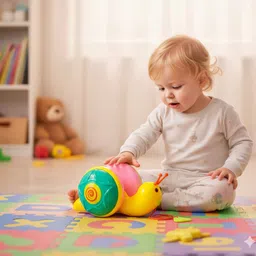 uatoys Smiley Snail Colorful Pull-Along Toy with Rolling Shell & Fun Movement for Kids image 3