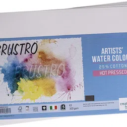 brustro Artists 25% Cotton A3 Size , Hot Pressed , 5 Sheets 300 gsm Watercolor Paper image 3