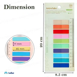 funblast PET Sticky Notes - 600 Pcs Transparent Sticky Tabs, Morandi Pastel Page Markers Self Adhesive Paper Label image 2