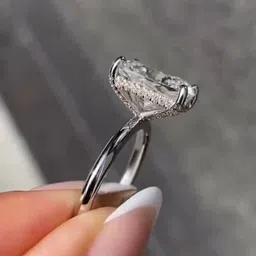 jalash 2.5 Cts Moissanite Solitaire Engagement Ring 925 Sterling Silver Sterling Silver Moissanite Sterling Silver Plated Ring image 2