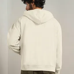 nobero Men Full Sleeve Solid Hooded Sweatshirt image 3