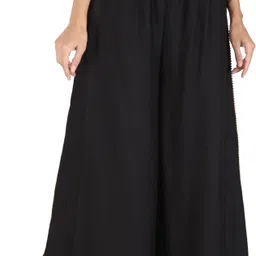houseofcommon Women Relaxed Black Viscose Rayon Trousers image 1
