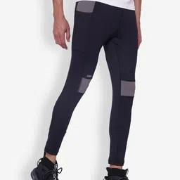 jump usa Solid Men Black Tights image 2