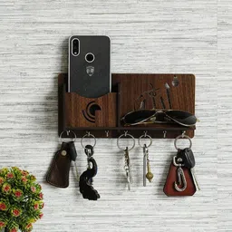 herbonoor Wooden Wall Key Holder | Multipurpose Key Stand for Home Wood Key Holder image 3